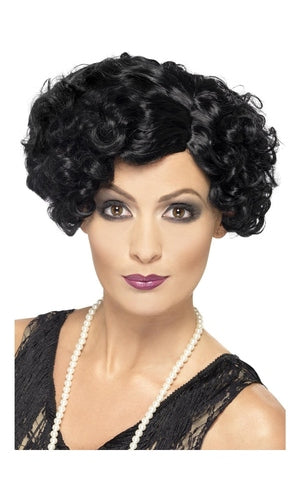 1920S Black Flirty Flapper Wig