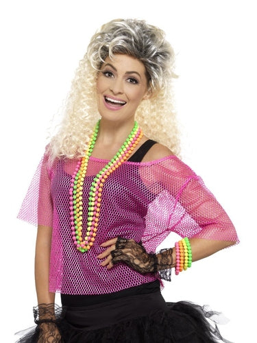 1980S FISHNET TOP, NEON PINK