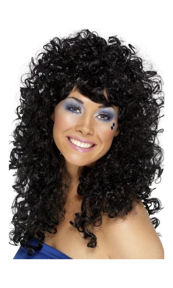 1980s Boogie Babe Wig Black Permed