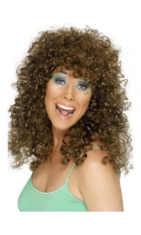 1980s Brown Boogie Wig Permed