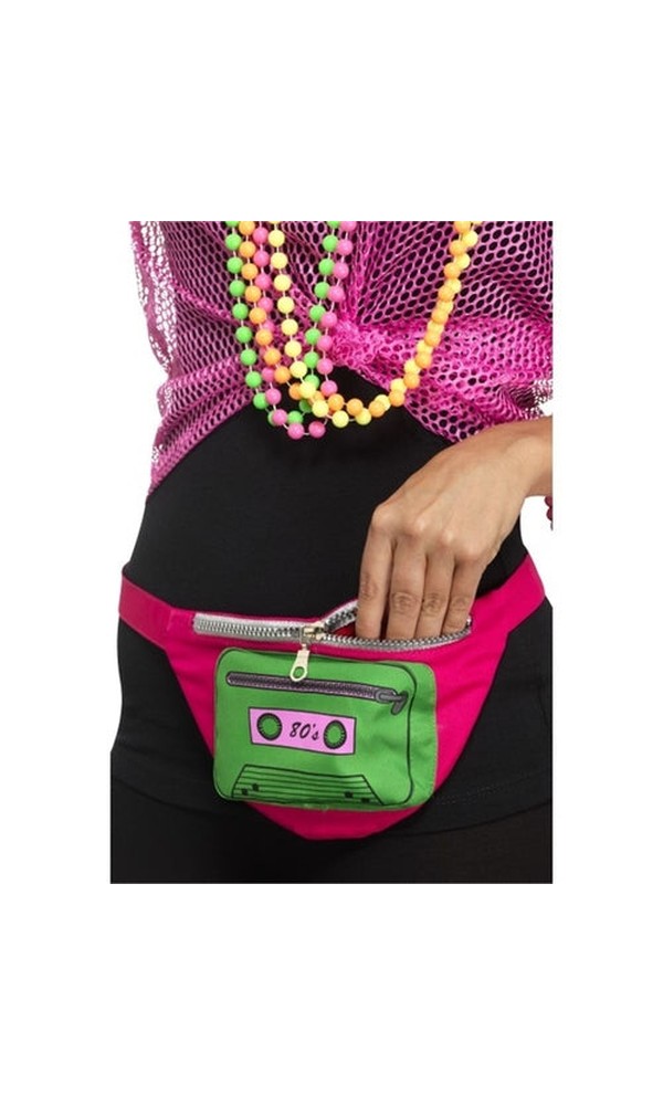 1980s Bum-bag one Size - 80s Bumbag Retro Pack Fanny Neon Fancy Dress