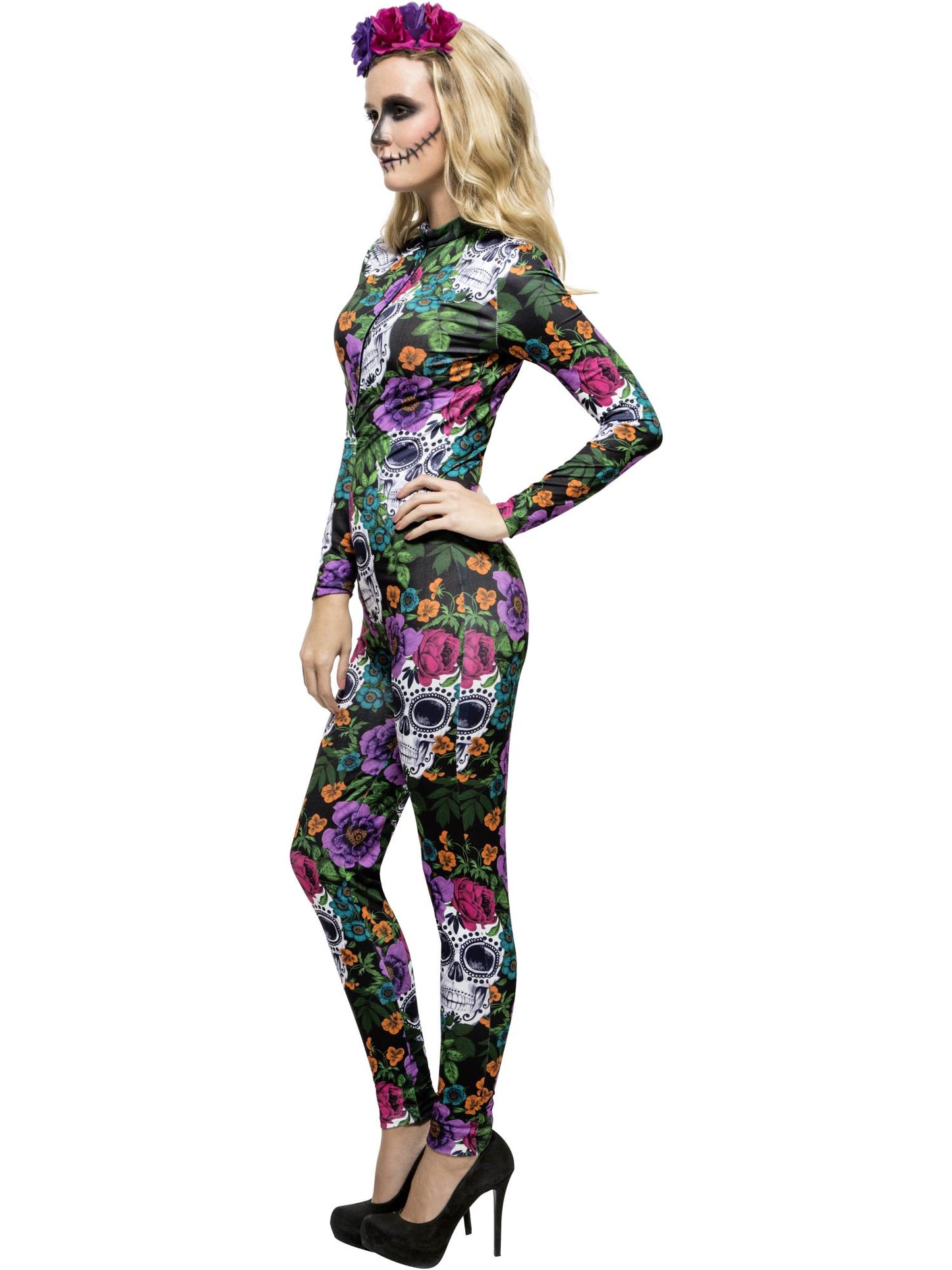 Fever Day of the Dead Bodysuit Costume For Adults