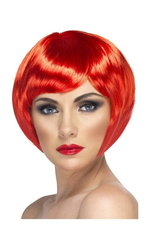 Babe Wig, Red Short Bob with Fringe