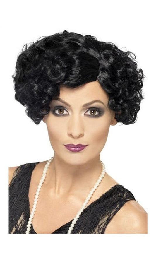 Black 20's Flirty Flapper Wig