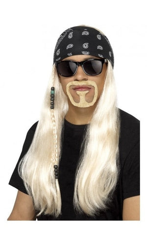 Blonde Hard Rocker Kit Adult Biker Wig Beard Bandana