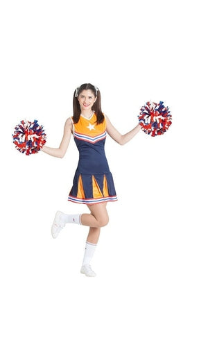 CHEERLEADER ORANGE COSTUME ADULT
