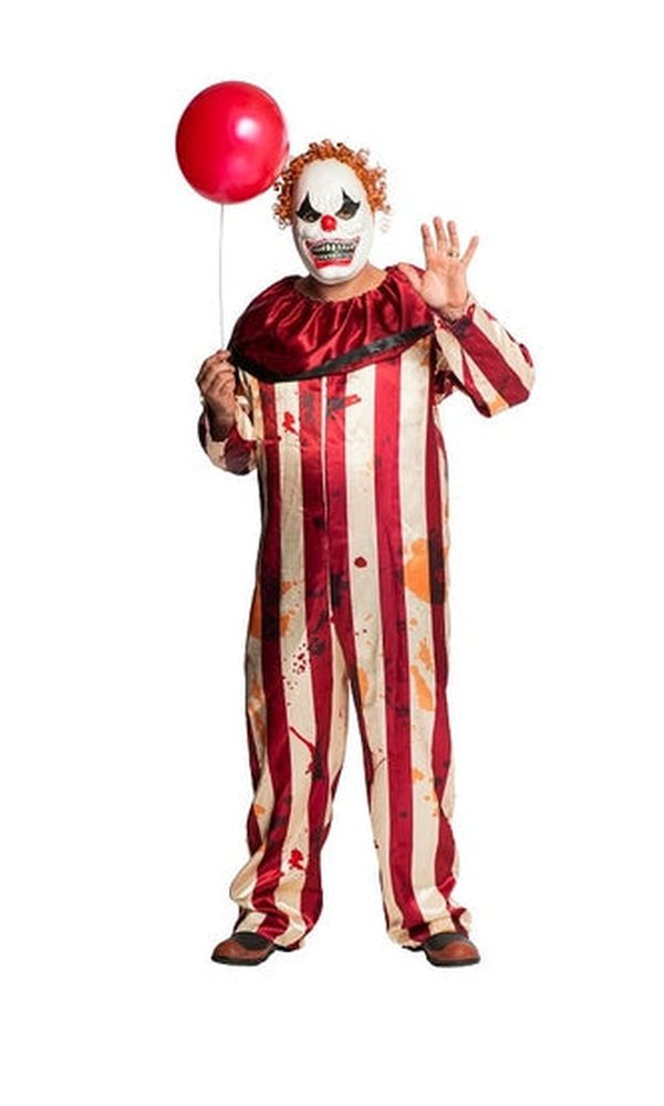 CRAZED CLOWN COSTUME MAN