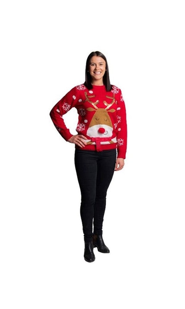 Christmas Jumper Reindeer Womens