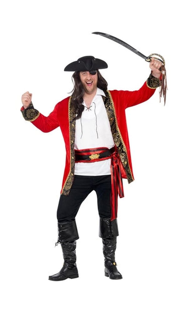 Curves Pirate Captain Costume Mens