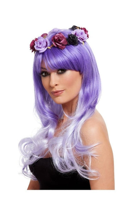 Day of the Dead Glam Wig Purple