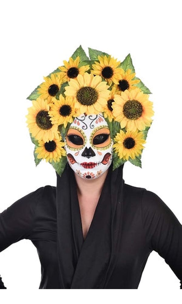 Day of the Dead Sunflower Mask