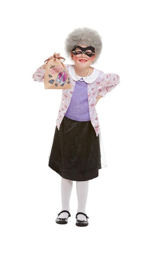 Deluxe Gangster Granny Costume For Kids - David Walliams