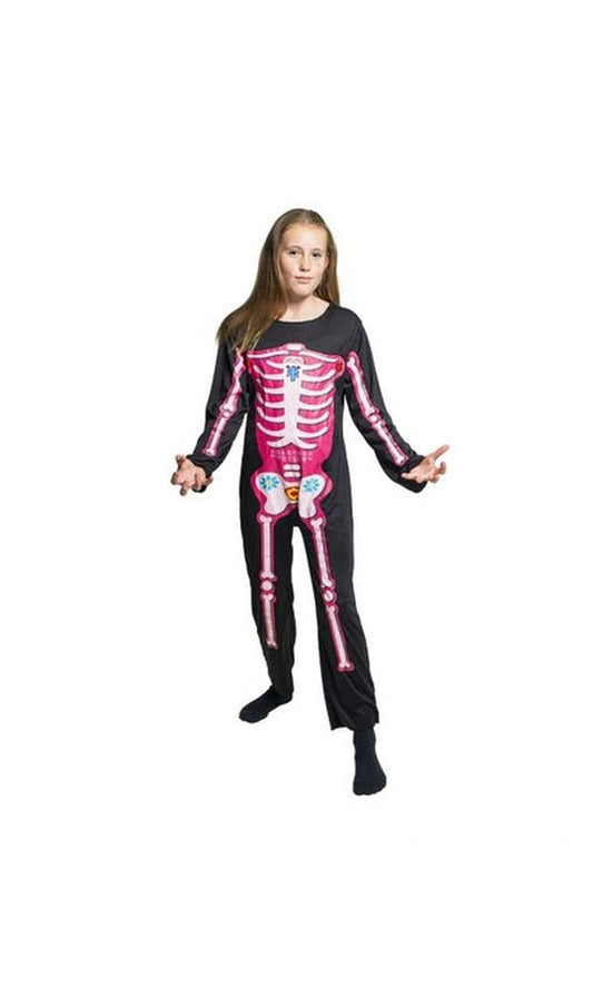 Girls Skeleton Jumpsuit Costume