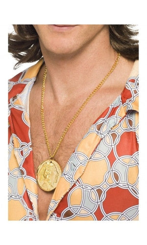 Gold Metal Medallion On Chain