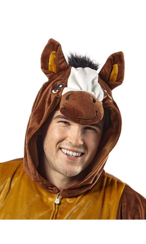 HORSE FURRY ONESIE COSTUME, ADULT