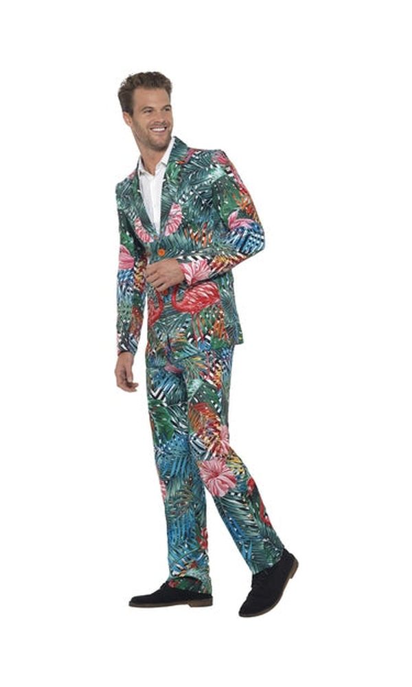 Hawaiian Tropical Flamingo Suit For Adults