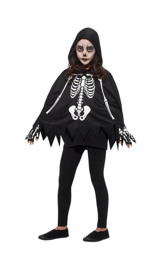 Kids Skeleton Poncho, with Gloves