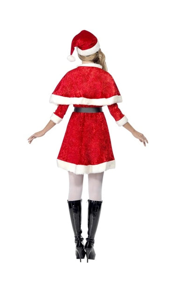Miss Santa Dress Costume with Cape