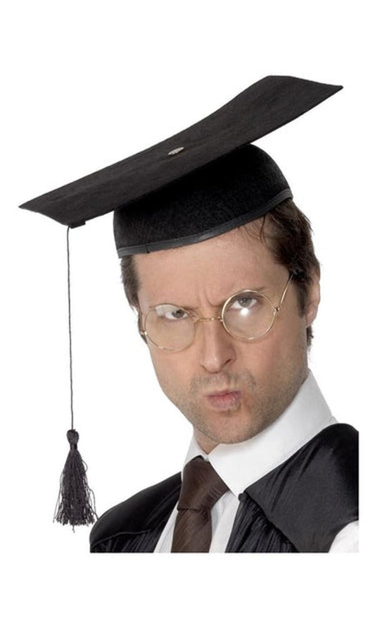 Mortar Felt Board Hat, Black, with Tassel, Deluxe