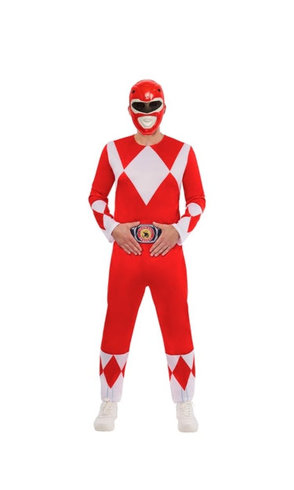 POWER RANGERS RED DELUXE COSTUME, ADULT