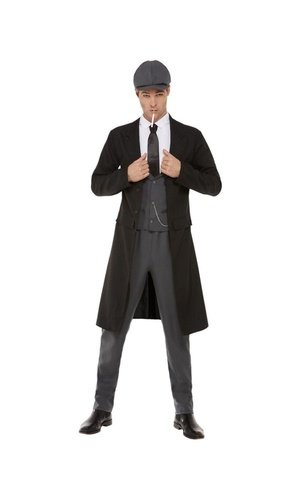 Peaky Blinders Shelby Mens Costume, Black & Grey