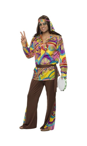Psychedelic Hippie Man Costume For Adults