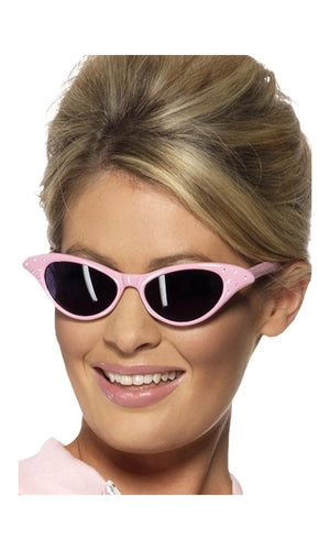 ROCK & ROLL SUNGLASSES PINK FOR ADULTS - GREASE