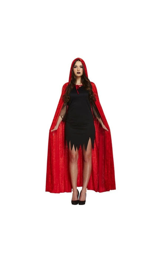 Red Velvet Cloak Cape For Adults