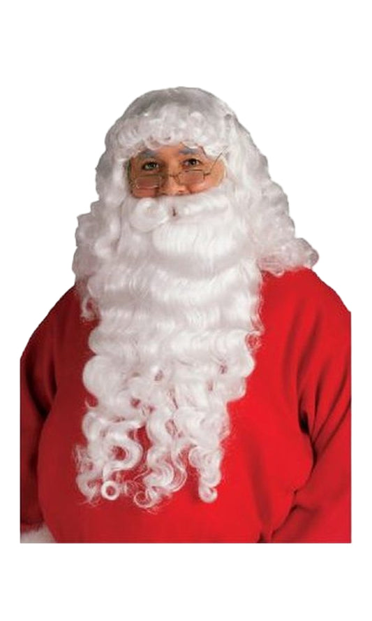 SANTA PLUSH BEARD & WIG SET - ADULT