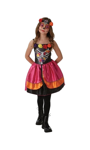 SUGAR SKULL DAY OF THE DEAD COSTUME, CHILD