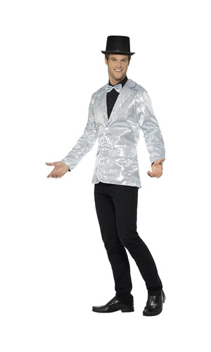 Sequin Jacket, Mens, Silver