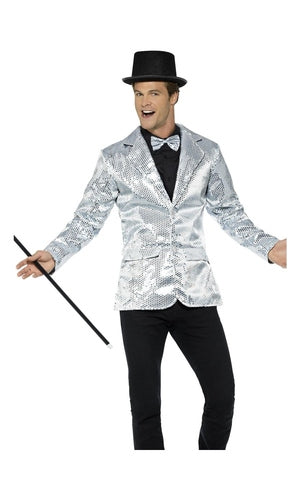 Sequin Jacket, Mens, Silver
