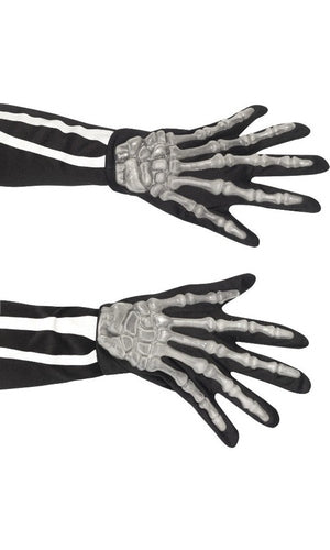 Skeleton Gloves, Adult, Black