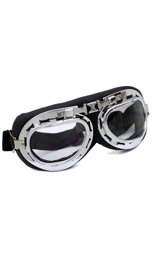 Steampunk Aviator Goggles - Black