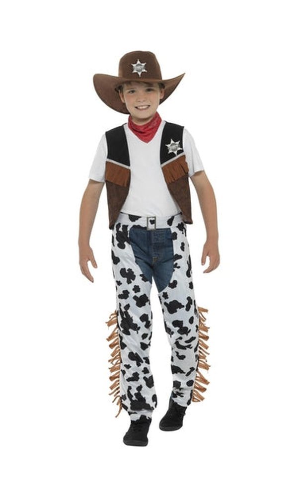 Texan Cowboy Costume, Child, Brown & Black