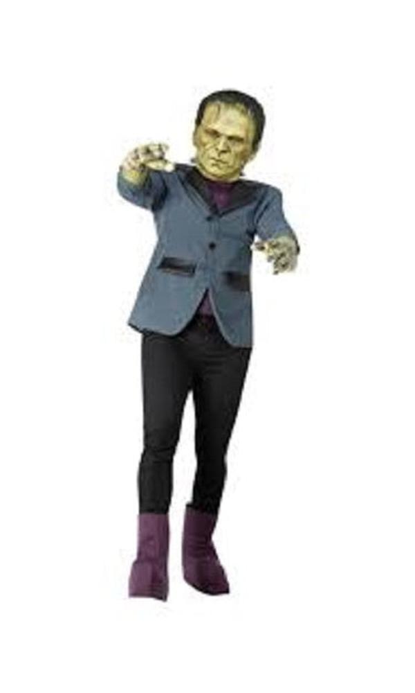 Universal Monsters Frankenstein Costume Adult Latex Mask Jacket with Mock Top Latex Gloves Boot Covers