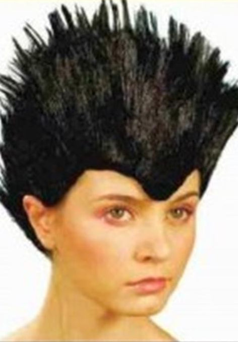 1980S Black Spikey Wig For Adults