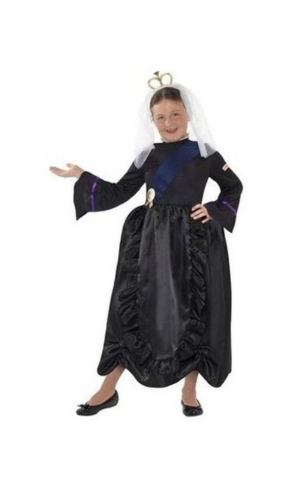 Horrible Histories Queen Victoria Costume World Book Day With Headband & Viel