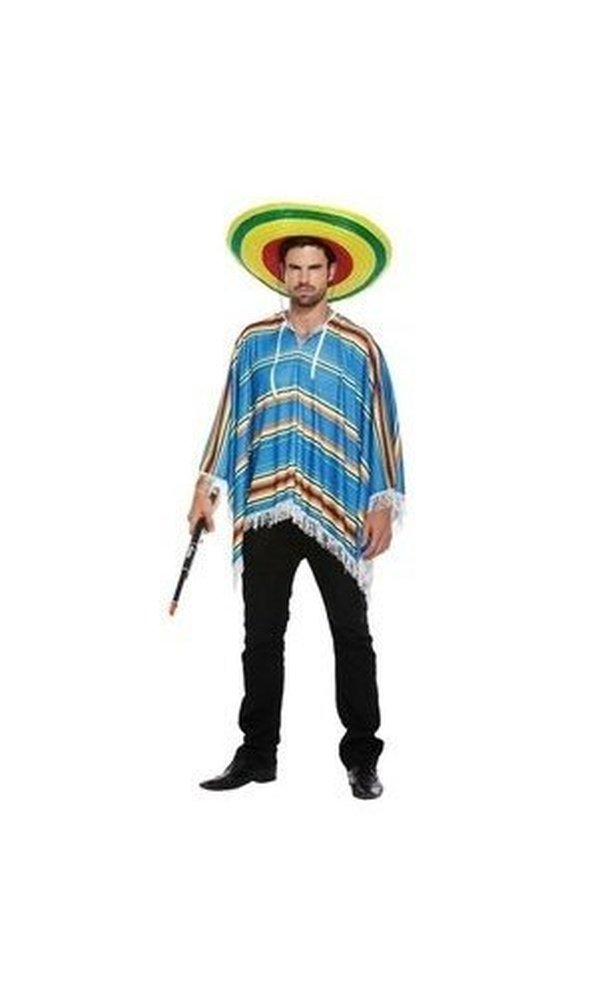 Mexican Poncho Blue