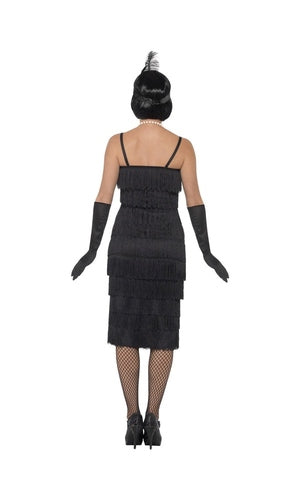 1920s Long Black Flapper Costume For Adults
