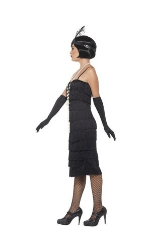 1920s Long Black Flapper Costume For Adults