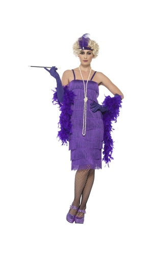 1920s Long Purple Flapper Costume Small