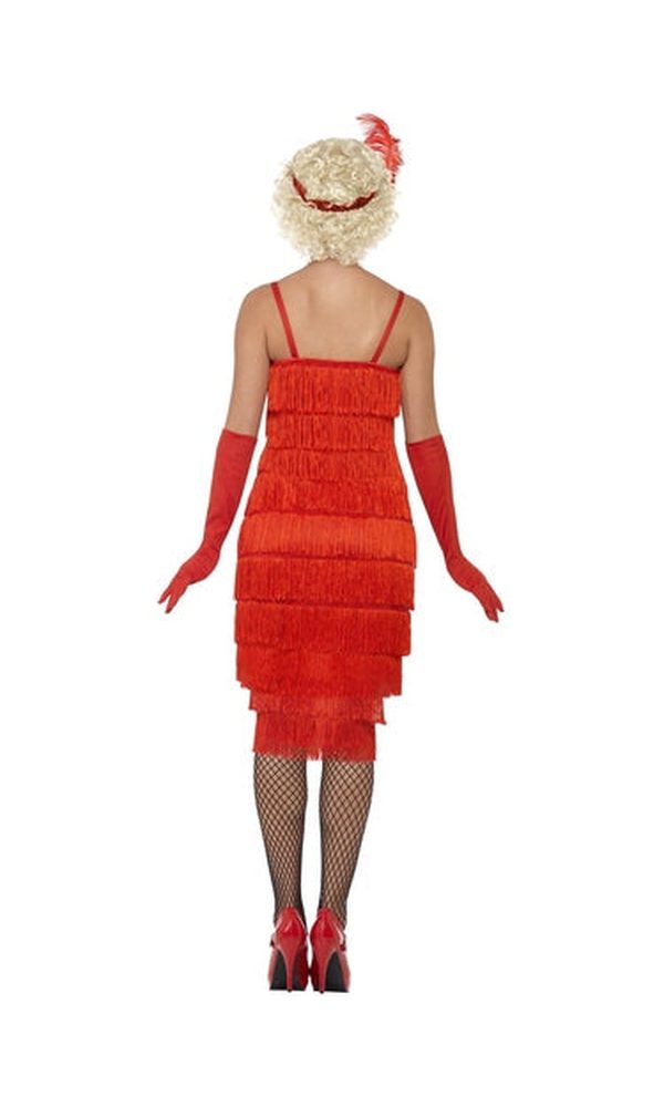 1920s Long Red Flapper Costume For Adults