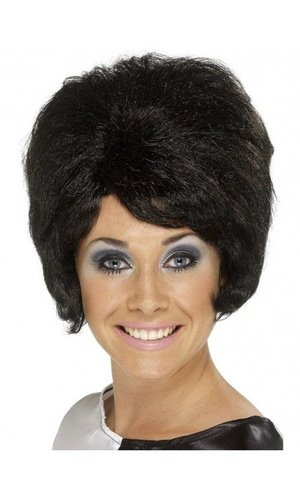 1960s Black Beehive Wig