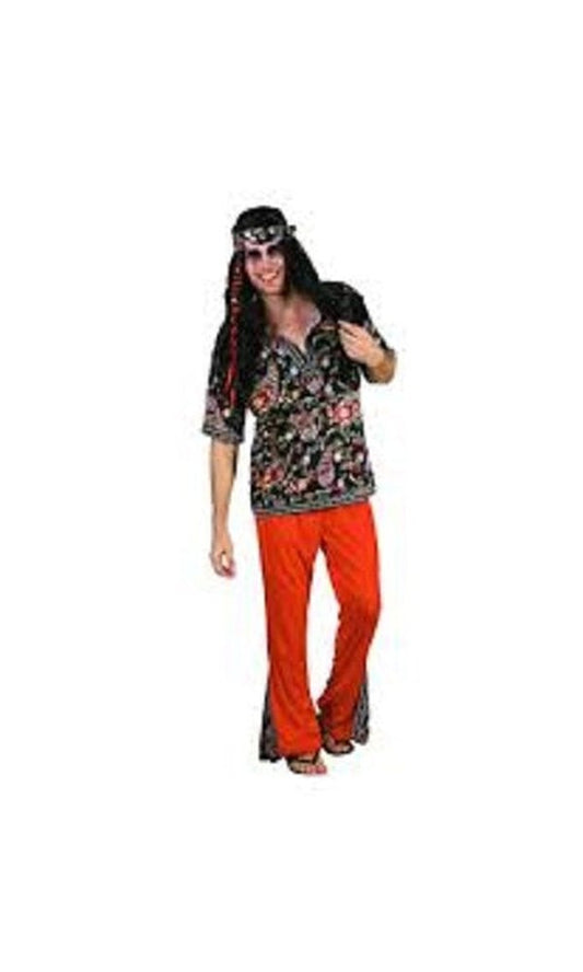 1970s Hippie Costume Red Pants