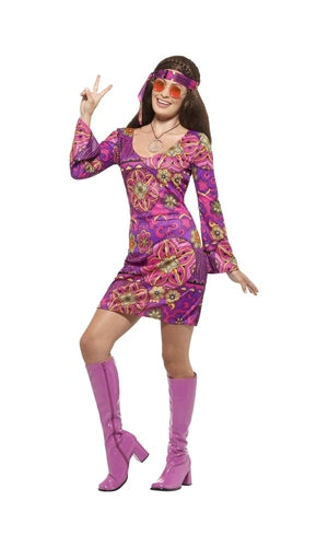 1970s Woodstock Hippie Chick Costume For Adults