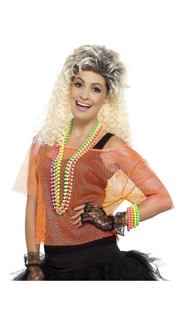 1980S FISHNET TOP, NEON ORANGE – Party Costumes NZ
