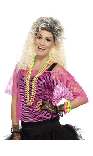 1980S FISHNET TOP, NEON PINK