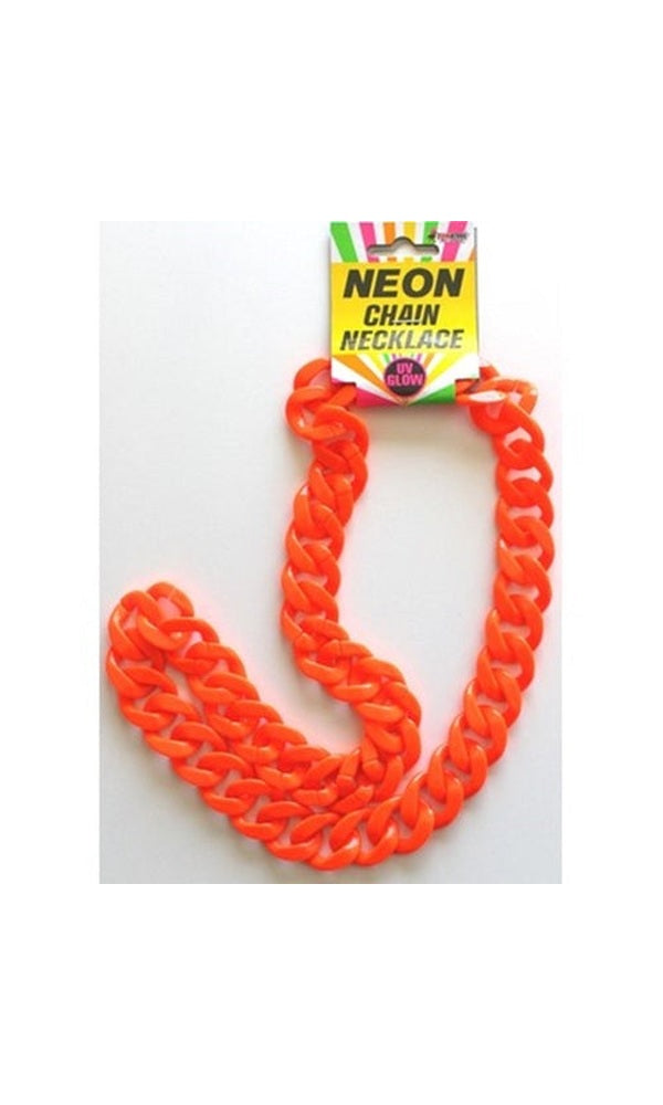 1980S Neon UV Glow Chain Orange