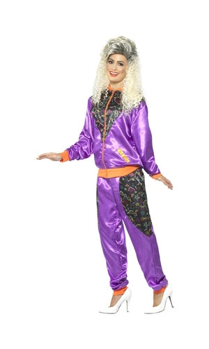 1980S Shell Suit Purple Costume For Adults